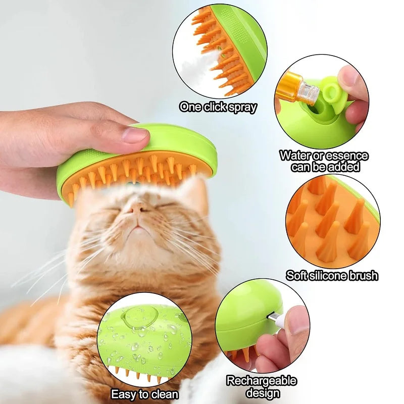 Steam brush for cats